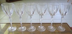 6 CRISTAL D’ARQUES CRYSTAL MONTEREY 6.75oz 8.25″ WINE GLASSES – 2 Sets Available