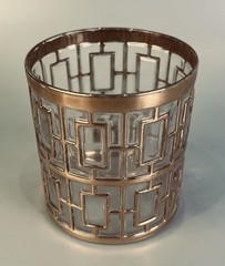 Imperial Glass Shoji Trellis 22K Gold 12oz. Double Old Fashion Glasses Set of 7