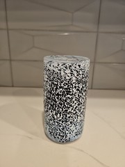 Magic Sands Tumbler Signed Black White Speckled 5.5″ Tall
