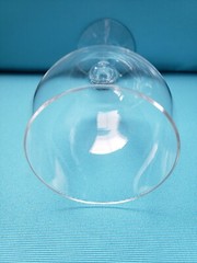 CORCORAN Teardrop Clear Cordial Water Glass 7″ Tall Hand Blown BUBBLE Stem Label