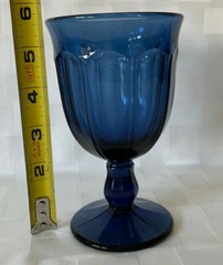Noritake Provincial Colonial Dark Blue Water Goblet 5.5″ Glass Vintage Japan