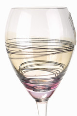 ION TAMAIAN Art Glass Wine Glass Amber Purple Set/4 Hand Painted Romania New