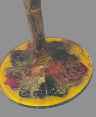 Vintage Romania Euroglass Colorful Painted Abstract Mosaic Hand Blown Goblet