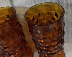 Indiana Glass Colony Whitehall Amber Punchbowl Glasses Set of 4 – 5.25 Inches