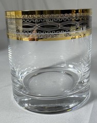 Vintage Set Of 4 Royal Gallery of Crystal Gold Buffet Double Old Fashioned. New