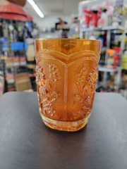 Vintage Imperial Marigold Carnival Glass Field Flower Tumbler