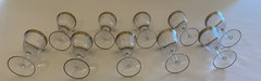 Vtg Port Glasses W/Gold Trim on Rim & Outline of Base & Lace &Plants Etch Lt 10