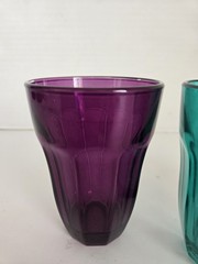 3 Pasabahce Palaks Vintage Jewel Tone 4.25″ Drinking Juice Glasses FREE SHIPPING