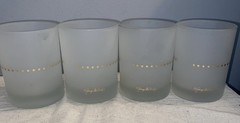 Georges Briard Frosted Glass With Gold Stars Low Ball Tumbler Whiskey Set Of (4)