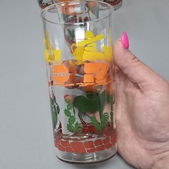 4 – Vtg Southwestern Ombré MCM Tumblers Glasses Iced Tea Cactus Donkey, Sombrero