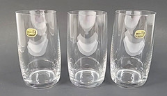 Set of 3 Bohemia Crystal Tumbler Style Drinking Glasses 5-1/8″Tall