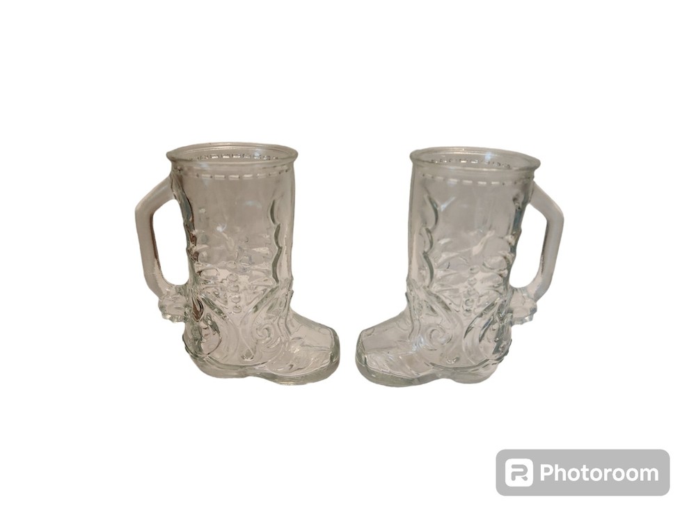 Libbey Canada Cowboy Boot Glass Beer Mug Set of 2