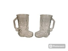 Libbey Canada Cowboy Boot Glass Beer Mug Set of 2