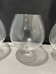 Set Of Crystal Brandy Glasses Large 6” Brandy Snifter Glass Goblets Elegant