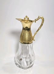Italian Crystal Decanter Gold Plated Made In Italy Vintage