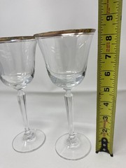 Mikasa Wheaton Gold Trim Water/Wine Goblets, 8.25″, Set of 2 Elegant Luxury