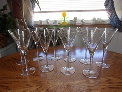Wine Cocktail Crystal Cut Polished Dots 8 1/8″ – Set of 10