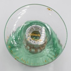 Daum Nancy French Art Glass Wines – Circa 1920 Green & Gold Wine Glasses