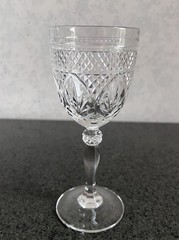Set of 6 Cristal D’Arques-Durand Antique Clear Knob Stem Wine Goblets 7 3/8”