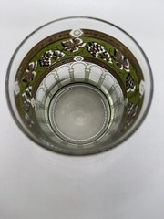 Vintage Cera Golden Grapes MCM Glass Green & 22 Kt Gold, 12 oz., 4″