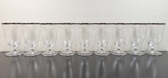 9 Mikasa Stephanie Platinum Iced Tea Set Elegant Optic Bowl Tumbler Stemware Lot