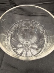 Antique EAPG Dewdrop Band Goblet Clear Pressed Glass c1880 Victorian