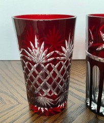 Imperial Estate Crystal Triumph 3 Different Ruby Highball Glasses
