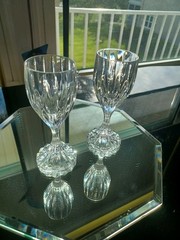 Set of (2) Mikasa Crystal 5″ Liquor/Cordial Glasses Park Lane Collection.