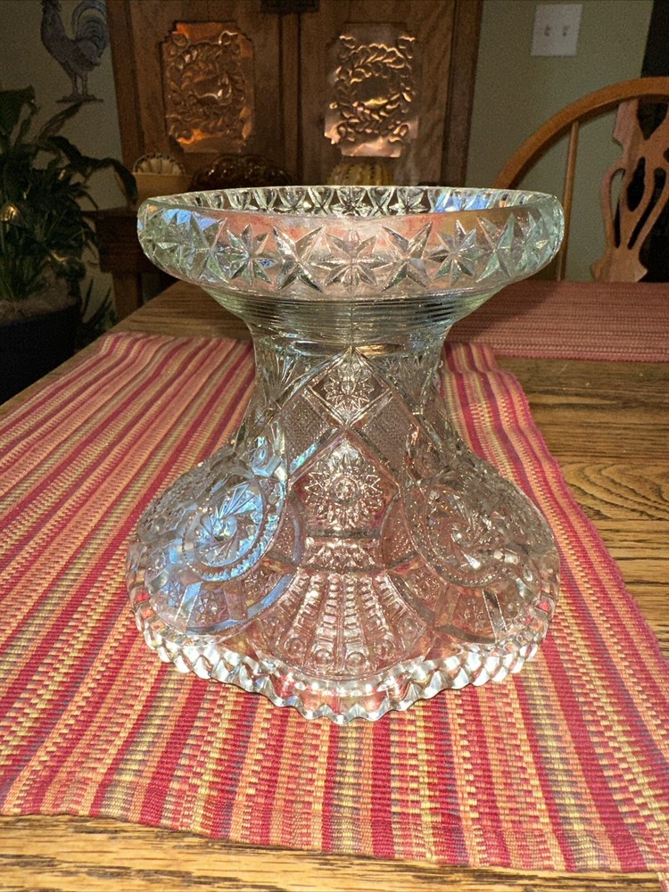 EAPG Imperial Glass Clear Punch Bowl Stand EUC