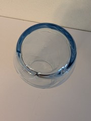 (1) Vtg Libby Light Blue Swirl Drinking Glass Tumblers 6.75″ Tall NICE