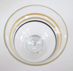 Single Pfaltzgraff Sphere Footed 16 oz. Iced Beverage Brown Stripped Glass