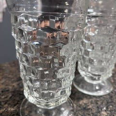 Colony Whitehall Cubist Clear Iced Tea Glass Set 4 Mint Julep Derby Water Retro