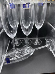 Bohemia Royal Crystal Czech Republic Champagne Glasses Set of 6 Pre Owned,
