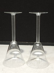 SET OF 2- RARE Libbey Monticello WATER GLASSES Stem 5700 Round Ribbed USA READ