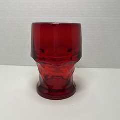 Vtg Viking Ruby Red Georgian Honeycomb Drinking Glass 5″ Water Tumbler Uv Glow
