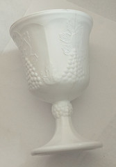 Indiana Glass Colony Harvest Milk Glass 8-oz Water Wine Goblet Vtg