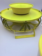 McM daisy drink caddy with striped Lemonade Barwear glasses Yellow Green” Read”