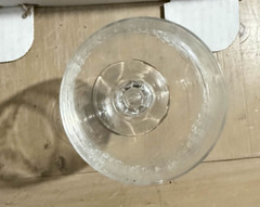 Import Assoc Cascade Etched Lace Look Wine Glass with Faceted Ball On Stem