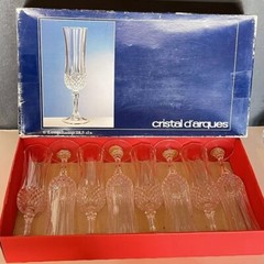 Set of 8 Vintage D’Arques Longchamp Champagne Glasses 24% Lead Crystal France