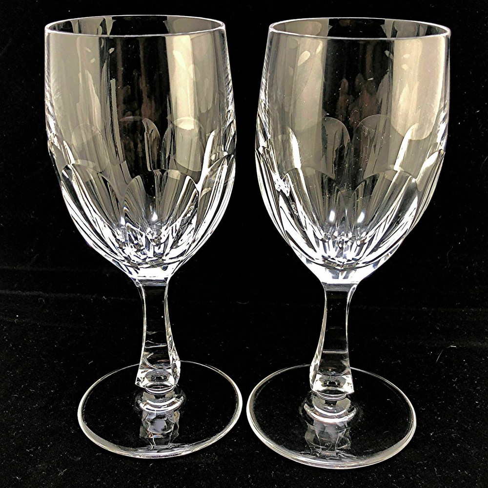 Josair Wine Glass Blanka Crystal Clear 4 oz 2Pc Set Chip on Stems