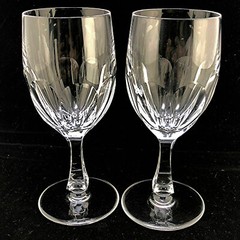 Josair Wine Glass Blanka Crystal Clear 4 oz 2Pc Set Chip on Stems
