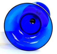 Pier 1 Cobalt Blue Glass Plain Bowl 3 Piece 6 Oz 6 1/8″ Margarita Glasses 1990s-