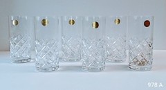 Set 6 Bohemian Handmade Crystal Czech Republic Barware Glasses 11.8 Fl Oz (15.1)