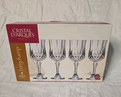 Cristal D’arques Longchamp Two Sets of Wine Glasses 5 1/2 Oz Crystal