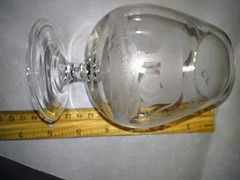 Vintage Queen Lace African Sufari Copper Wheel Etched LION Brandy Snifter RW