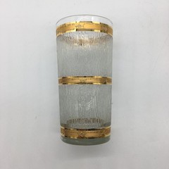 Mid Century Modern Culver Set of 4 Highball Glasses Icicle 22K Gold Trim MCM VTG