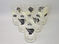Corelle Black Orchid Lowfoot Highball Glass Tumbler (14 oz, 6″ Tall) Set of 6