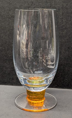 Fire by Denby 16 oz Crystal Footed Tumbler Glasses Orange Amber Stemmed 6.75″H