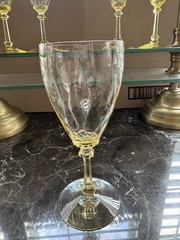 Heisey Old Dominion Yellow Sahara Goblet 8H Diameter. Set of 5 MINT Condition
