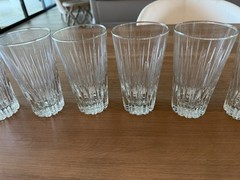 Set Of 6 Princess House Highlights Water /Tea Crystal Glasses Set 6″ tall